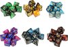 Afbeelding van het spelletje Trend24 - Mega set - Polydice - Dungeons and Dragons dobbelstenen - (D&D) - 42 stuks - Gratis dice bag (7x) - dnd dice - Dungeons Dragons -
