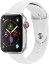Geschikt voor Apple watch 38mm / 40mm rubberen sport bandje - Wit - Geschikt voor Apple watch bandjes