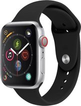 Geschikt voor Apple watch 38mm / 40mm rubberen sport bandje - Zwart - Geschikt voor Apple watch bandjes