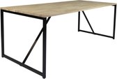 MaximaVida eiken eettafel Minsk 180 cm - industrieel onderstel