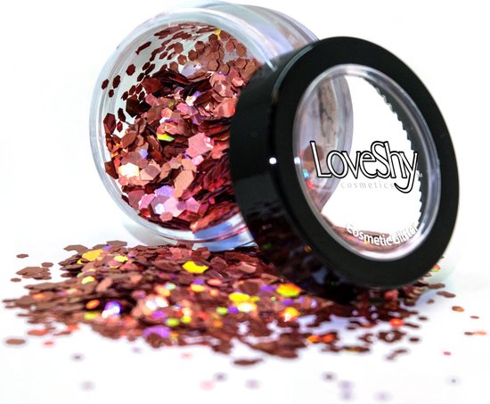 Gepland kijken Grijpen Chunky Glitters voor Gezicht - Rosé Goud - Grove Glitters - 3 gram | bol.com