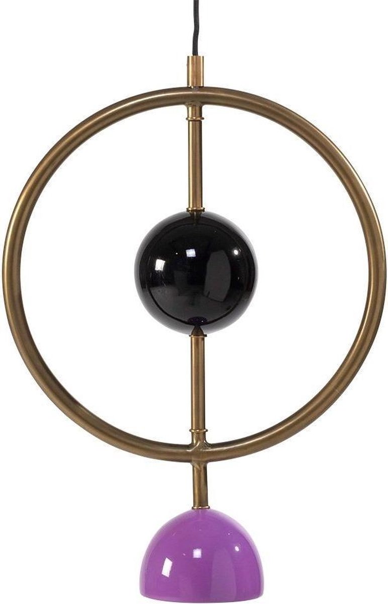 Hanglamp universe, brass paars en zwart met 5 mtr aanloopsnoer en stekker exclusief lamp