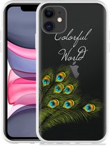 Geschikt voor Apple iPhone 11 Hoesje Peacock World - Designed by Cazy