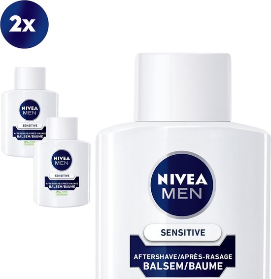 NIVEA MEN Sensitive Aftershave Balsem - 2 x 100 ml - voordeelverpakking