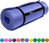Yoga mat donker blauw, 190x100x1,5 cm dik, fitnessmat, pilates, aerobics