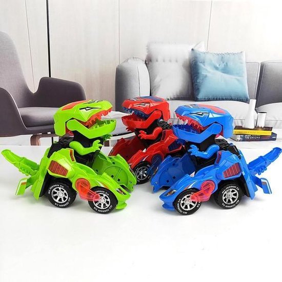 Transforming Dinosaur Car, Transformers speelgoed met licht en geluidsfunctie,... | bol.com