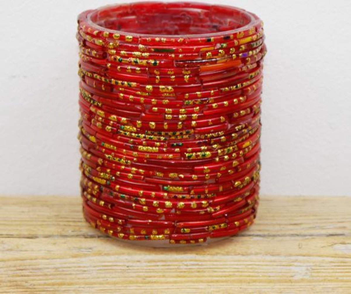 SENSE Waxine lichthouder - kaarshouder - theelichtenhouder rood - sfeerlicht - *** 2 STUKS**