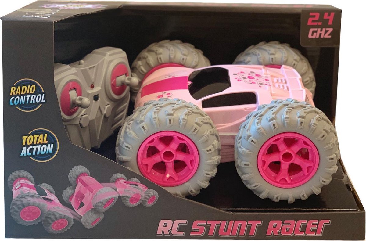 RC Stuntracer Stuntcar roze 1:18 - RC Auto - Bestuurbare Auto | bol.com