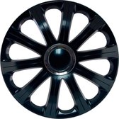 J-Tec Wieldoppen 16 inch Modena zwart - chroom ring