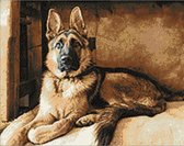 Wizardi diamond painting - Duitse herder pup – 48 x 38 cm