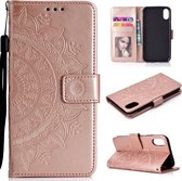 Leren Wallet Case - iPhone XR 6.1 inch - Mandala Patroon - Roze Goud