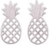 24/7 Jewelry Collection Ananas Oorbellen - Oorknoppen - Geborsteld - Zilver