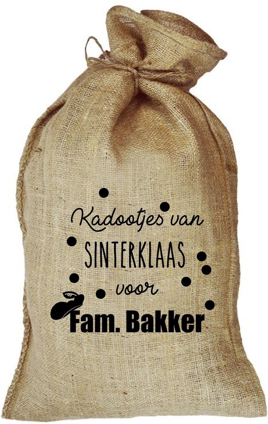 Mediaan wond steek Sinterklaaszak jute naam (confetti)|sintzak|kadozak|zak van sinterklaas|Sproetiz  | bol.com