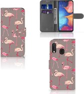 GSM Hoesje Geschikt voor Samsung A20e Flamingo