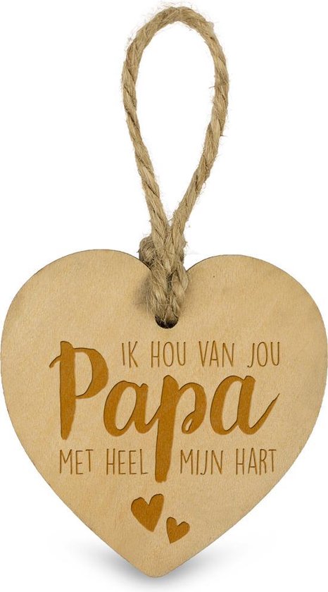 Houten Hartjes & Engeltjes "Papa"