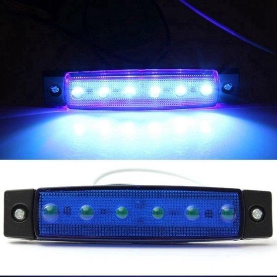 Blauwe LED contourverlichting met 6 leds, helder en blauw licht.