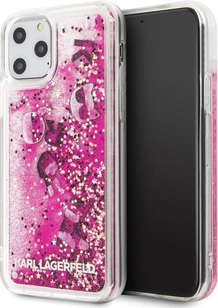 Apple iPhone 11 Pro Karl Lagerfeld Backcover Glitter Floating charms - Rose Gold