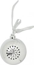 Zilverkleurige kerstbal met bluetooth speaker