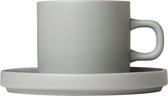Blomus Mio set/2 koffiekop + schotel mirage grey