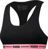 Puma Iconic Racer Back Bra Dames Black/Pink-M