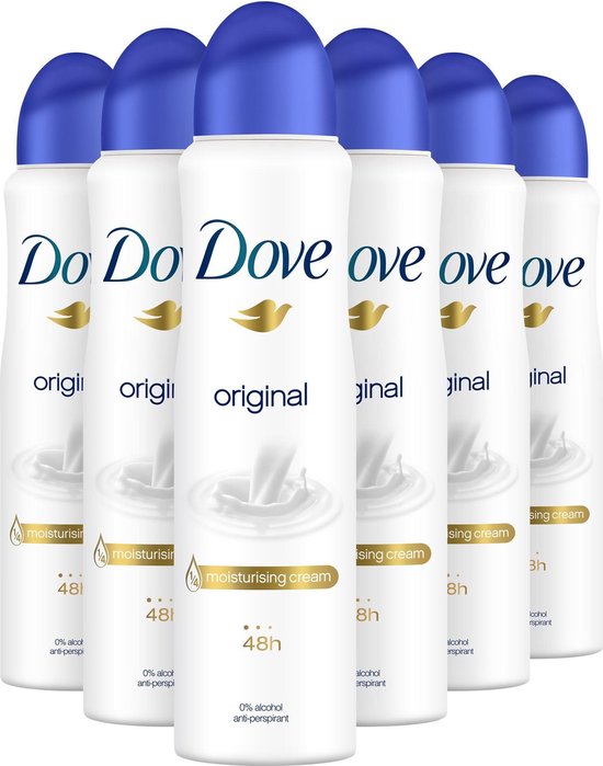 Dove Original Anti-transpirant Spray Vrouw - 6 x 150 ml - Voordeelverpakking