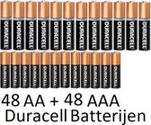 48 Stuks AA + 48 Stuks AAA Duracell Alkaline Batterijen