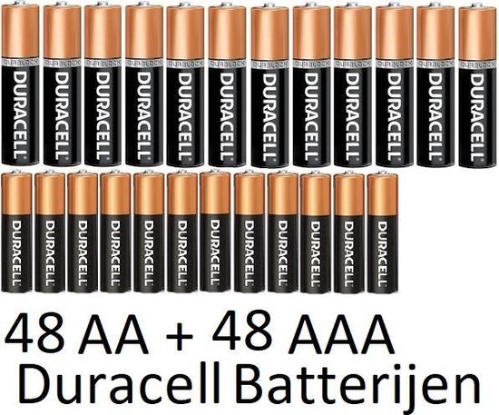 Stuks AA + 48 Stuks AAA Duracell Alkaline Batterijen |