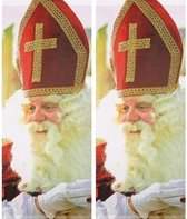 2x Sinterklaas banner/banier/vlag brandwerend 75 x 180 cm - Welkom Sinterklaas versiering en decoratie
