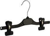 De Kledinghanger Gigant - 20 x Rok / broekhanger kunststof zwart met anti-slip knijpers, 28 cm