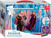 Jumbo Legpuzzel/kleurplaat Disney Frozen Ii 2-in-1 18 Stukjes