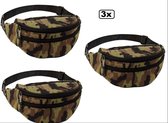 3x Heuptasje camouflage - Heup tasje carnaval indoor outdoor