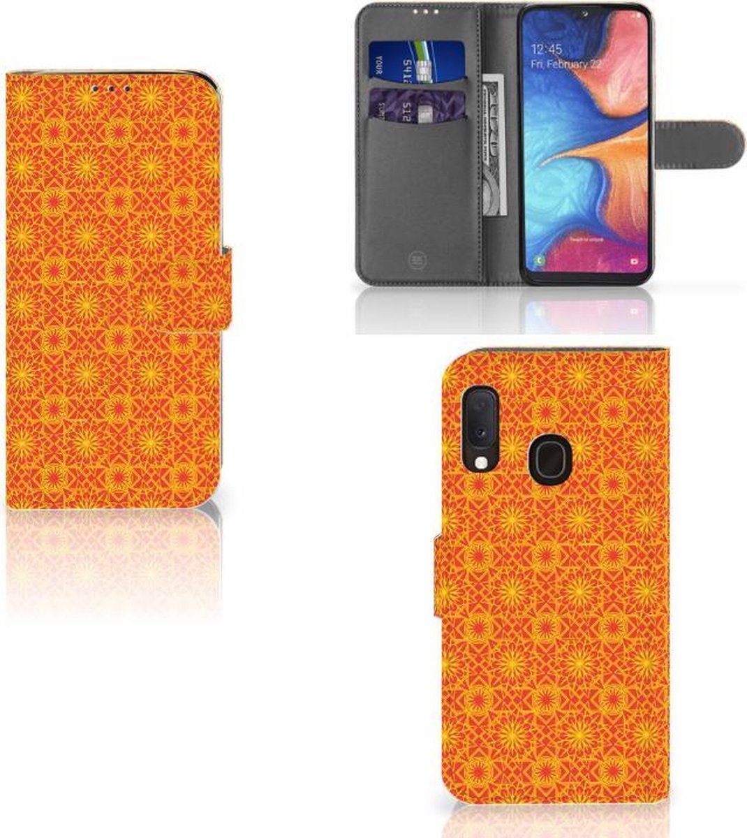 Samsung Galaxy A20e Telefoon Hoesje Batik Oranje