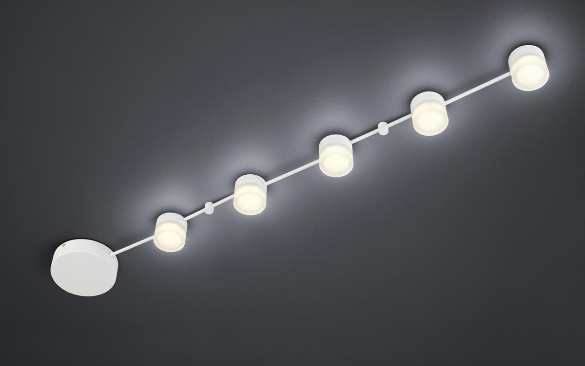 Plafonnière Nashville Wit Mat - Plafondlamp - Dimbaar - Led Lamp - 5 Lichtbronnen 3,5 Watt - Dimbaar