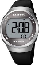 Calypso K5786/4 digitaal horloge 38 mm 100 meter zwart/ zilverkleurig