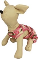 Camouflage jurkje roze voor de hond - XXS ( rug lengte 17 cm, borst omvang 26 cm, nek omvang 20 cm )