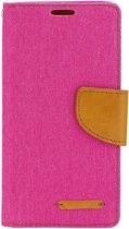 Canvas Book case - voor de Apple iPhone 5/5S/SE  -roze