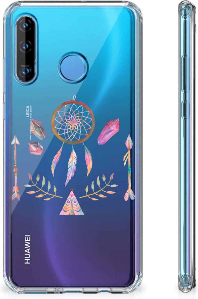 Huawei P30 Lite Stevig Bumper Hoesje Boho Dreamcatcher