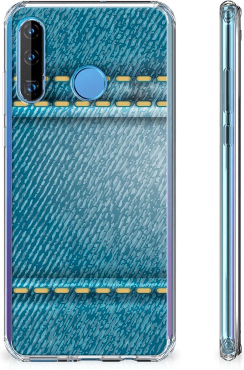 Huawei P30 Lite Anti Shock Bumper Case Jeans