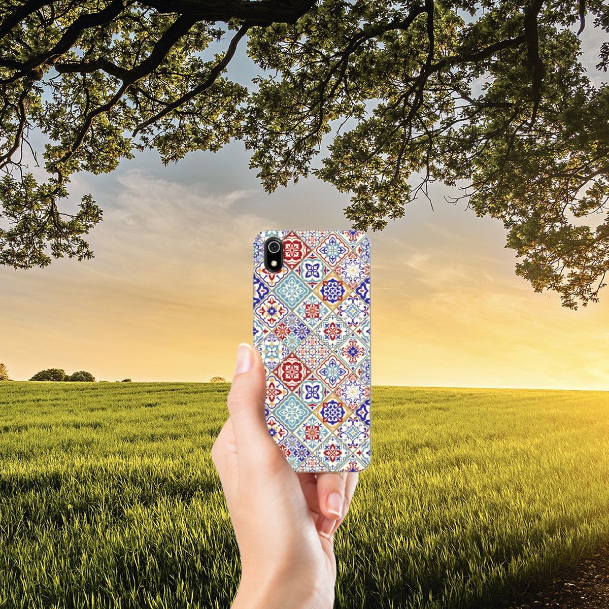 Xiaomi Redmi 7A TPU Siliconen Hoesje Tiles Color