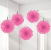 AMSCAN - Set roze rozetten decoraties - Decoratie > Slingers en hangdecoraties