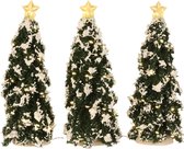 Luville  - Snowy Conifer with lights battery operated 3 pieces - Kersthuisjes & Kerstdorpen