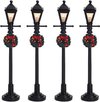 Lemax - Gas Lantern Street Lamp -  Set Of 4 -  B/o (4.5v) - Kersthuisjes & Kerstdorpen