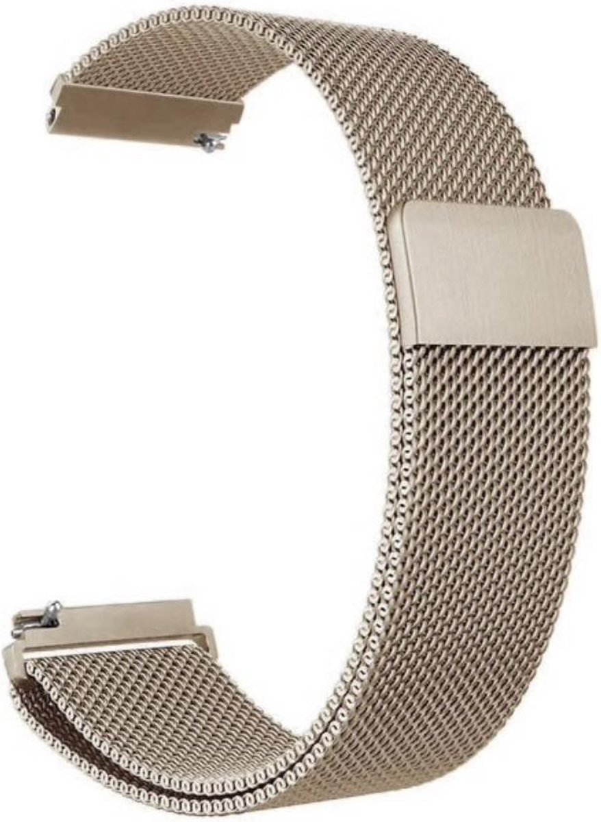 Milanees Bandje - Champagne - Geschikt voor Samsung Galaxy Active 1/2 - Galaxy Watch (42mm) - Gear Sport - Bandbreedte 20mm
