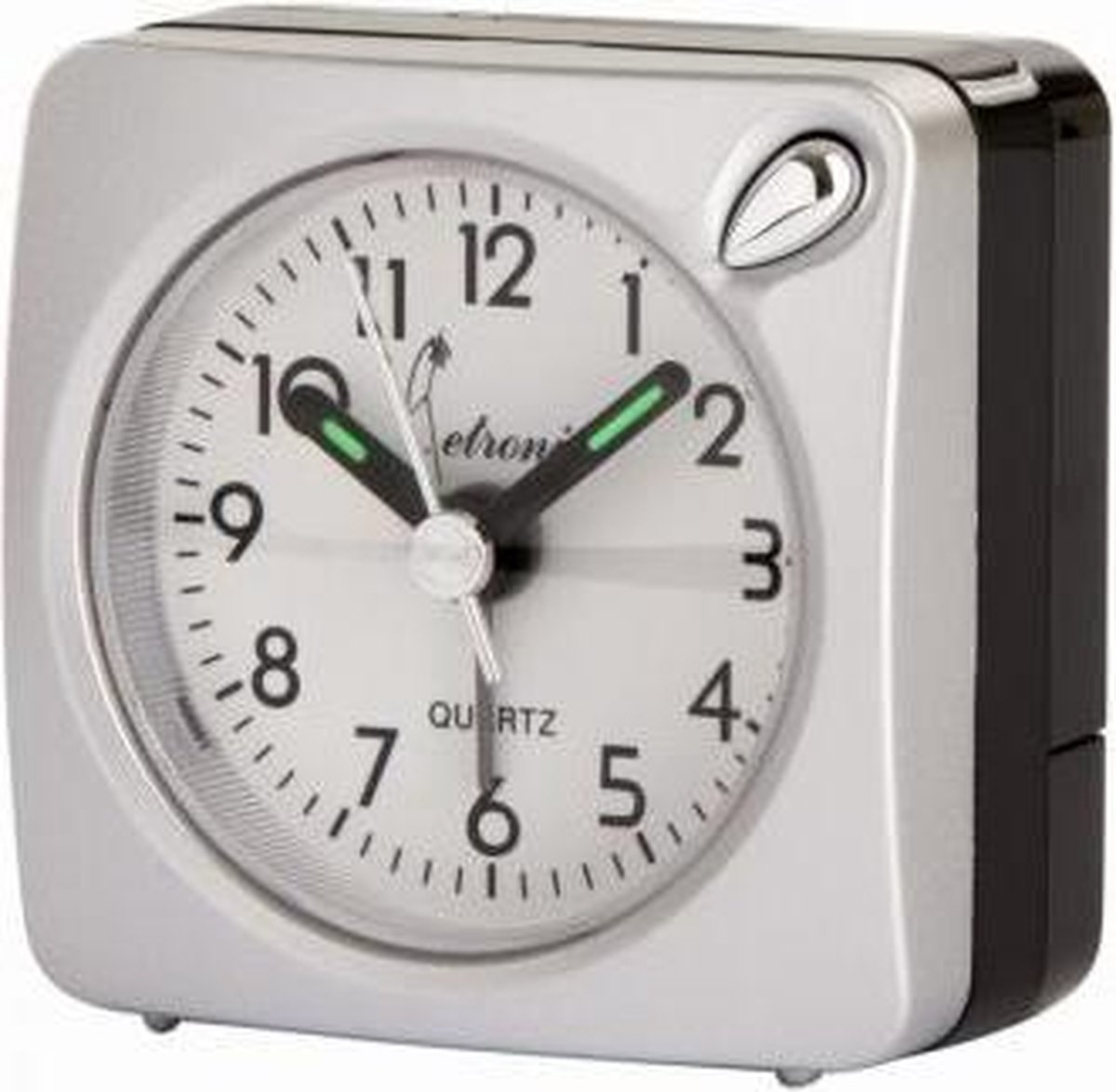 Reiswekker MINI formaat kleur zilver