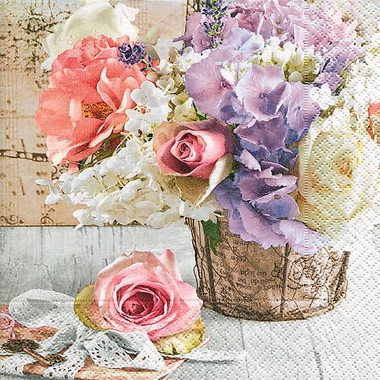 Paper + Design servetten Romantic Bouquet | bol.com