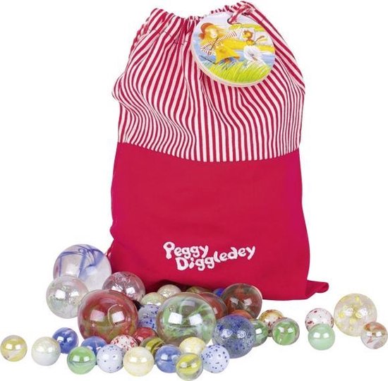 Goki My marble bag with 50 marbles, Peggy Diggledey