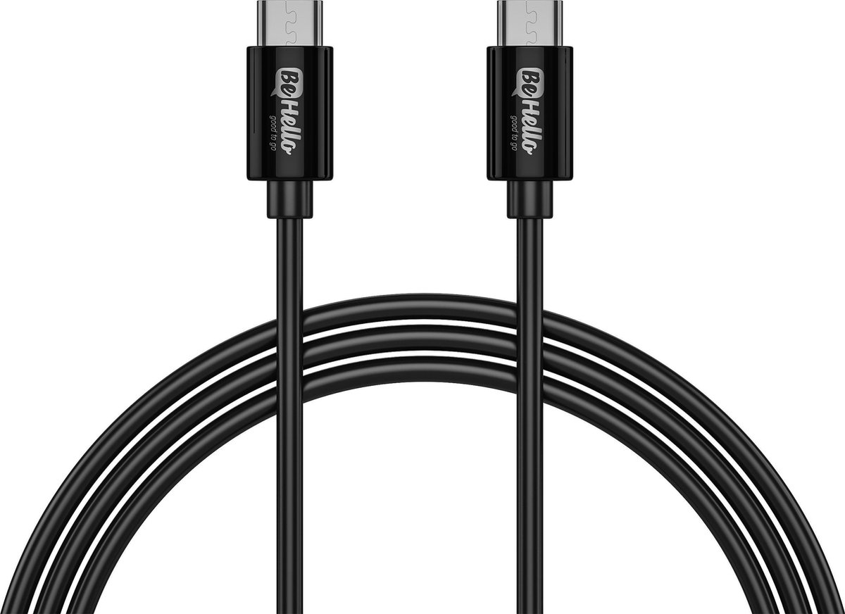 BeHello USB-C naar USB-C Oplaadkabel (1 meter) - Zwart