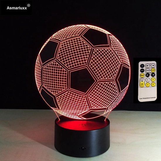 3D Led Lamp 3D-illusie Voetbal afstandsbediening of aanraakbediening LED-bureau Tafel Nachtlampje 7 kleuren Touch Lamp kinderen familie vakantie kerstcadeau