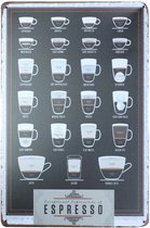 DW4Trading® Metalen wandbord koffie espresso 20x30 cm