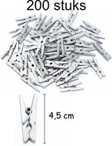 Zilveren wasknijpers kerstknijpers Houten knijper zilver metallic 4,5cm - 200 stuks
